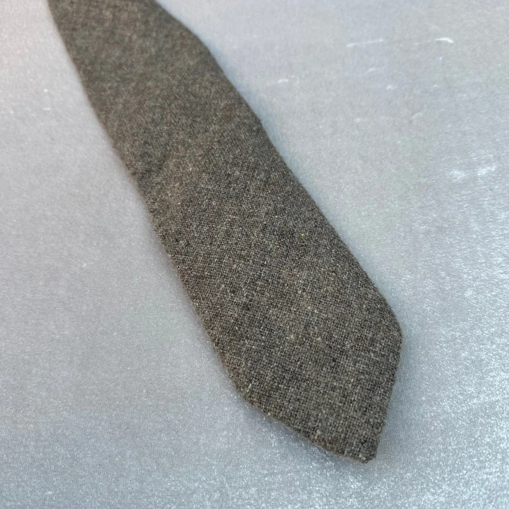 Wembley Wool Blend Tie Brown Tweed Textured Necktie 59